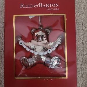 NEW Babys 1st Christmas Ornament silver plated
